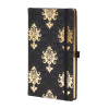 Блокнот "Baroque Gold", А5, 96 листов, линейка, на резинке, черный, золотистый - 2