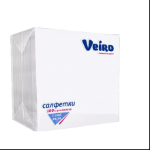 Салфетки бумажные "Veiro", 100 шт, 24x24см, белые 