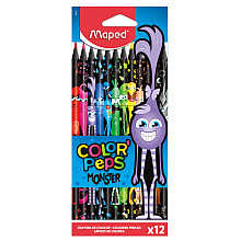 Цветные карандаши Maped "Color' Peps Monster", 12 цветов