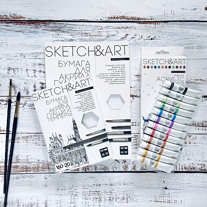 Блок бумаги для акрила, гуаши и темперных красок "Sketch&Art", А4, 160 г/м2, 20 листов  - 5