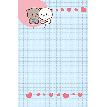 Блокнот "Kawaii Love", 10х15 см, 24 листа, в клетку, сиреневый