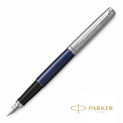 Ручка перьевая "Parker Jotter Royal Blue CT", M, синий, серебристый, патрон синий