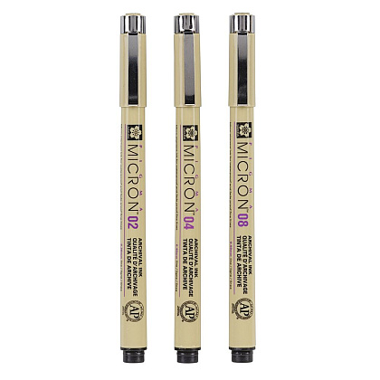 Набор ручек капиллярных "Sakura Pigma Micron", 3 шт - 3
