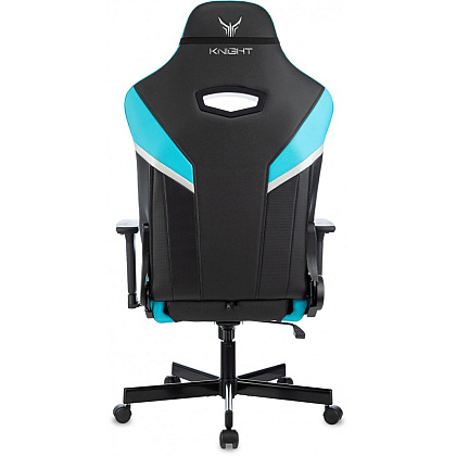 Кресло игровое Бюрократ Knight Thunder 5X экокожа, черный, голубой, металл - 6