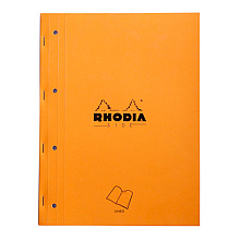 Сменный блок для тетради на кольцах "Rhodia", А4+, 80 листов, линейка, оранжевый
