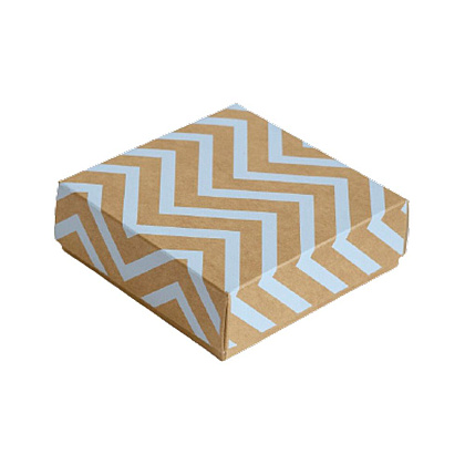 Коробка подарочная "Зигзаг", 12x12x4 см, голубой