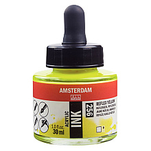 Жидкий акрил "Amsterdam", 256 флуоресцентный желтый, 30 мл, банка