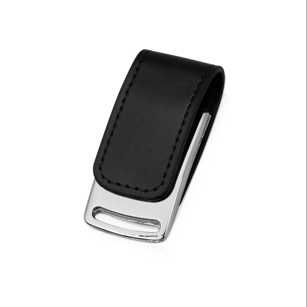 USB Flash 2.0 16 Gb VDL-014, метал, кож.зам., черный 