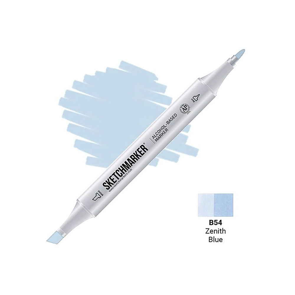 Маркер перманентный двусторонний "Sketchmarker", B54 синий зенит