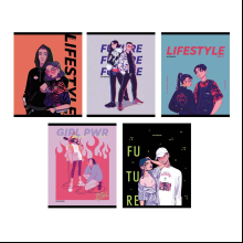 Тетрадь "Lifestyle", А5, 48 листов, клетка, ассорти 