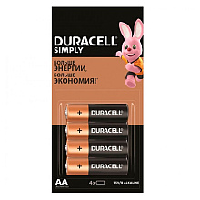 Батарейки алкалиновые Duracell "Simply LR6/MN1500 (AA)", 4 шт