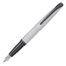 Ручка перьевая "Cross ATX Brushed Chrome Fountain Pen", M, белый, черный, патрон черный