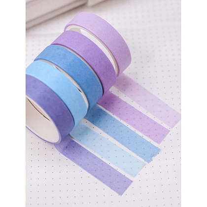 Клейкая лента "Multicolor tone purple-blue", 10х2 мм/м, ассорти - 2