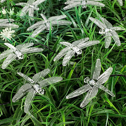 Гирлянда уличная "Стрекоза", 3 м, 20 LED, мультиколор, солнечная батарея - 8