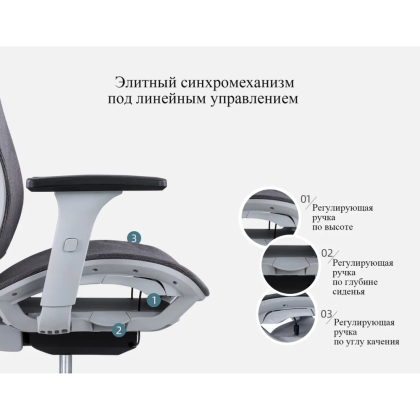 Кресло для руководителя SitZone CH-283A-HS-P1 сетка, серый, -30% - 7