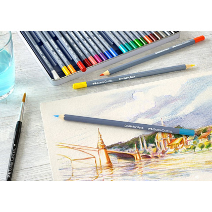 Карандаши цветные акварельные "Goldfaber Aqua", 24 цвета, металлическая упаковка - 5