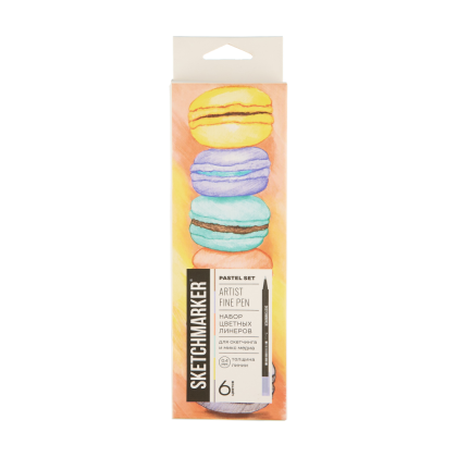 Ручка капиллярная "Sketchmarker Artist fine pen Pastel", 6 шт