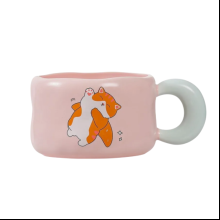 Кружка "Cat loves baking", керамика, 450 мл, розовый
