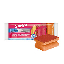 Губка кухонная для мытья посуды York профилированная, 5шт/уп.