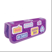 Пенал "Стикеры", 1 отделение, фиолетовый