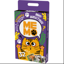 Игра настольная МЕМО "Мир животных" (32 карточки)