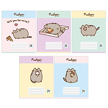 Тетрадь "Pusheen", А5, 24 листов, клетка, ассорти