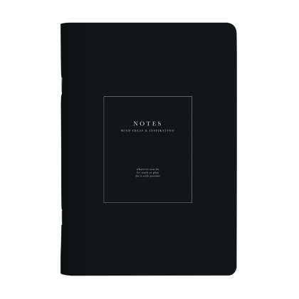 Тетрадь "Notes", A5, 48 листов, клетка, скоба сбоку, черный