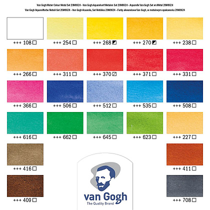 Набор красок акварельных "Van Gogh", 24 цвета, кюветы - 2