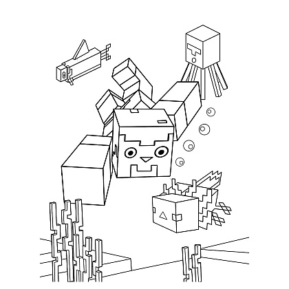 Раскраска "Крутая раскраска для фанатов Minecraft" - 3