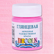 Краска акриловая глянцевая "Декола", 322 розовая, 50 мл., банка