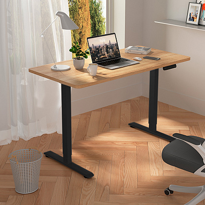 Стол с электроприводом WellDesk Prime 1300x675х18 черный/дуб санта-фе винтаж (9191461+9178196) - 4