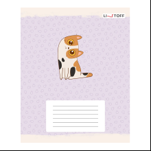 Тетрадь "Котики (Универсальная плашка)", А5, 12 листов, линейка, скоба сбоку, ассорти
