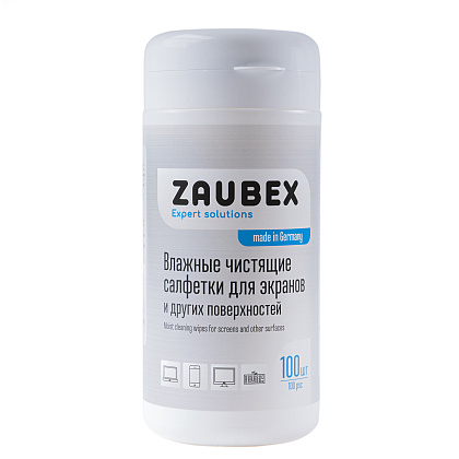 Салфетки чистящие универсальные "Zaubex" в тубе, 100 шт, безалкогольные