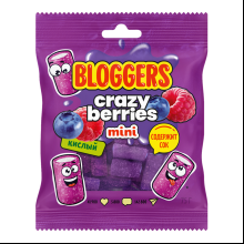 Мармелад Bloggers "Крейзи Берриз", 75 гр, со вкусом лесных ягод с желейной начинкой в кисло-сладкой обсыпке