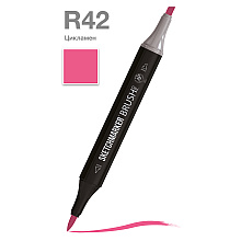 Маркер перманентный двусторонний "Sketchmarker Brush", R42 цикламен