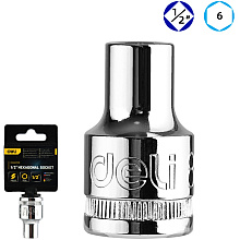 Головка торцевая шестигранная Deli YS EDQ4008 1/2", 8 мм, серебристый