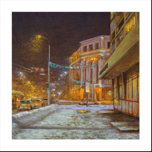 Скетчбук "Академия. Мокрый снег", Ольга Шкарубо, 12x12 см, 80 листов, желтый