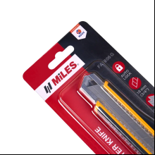 Нож строительный Miles "FA1806G/Y", 18 мм, усиленный