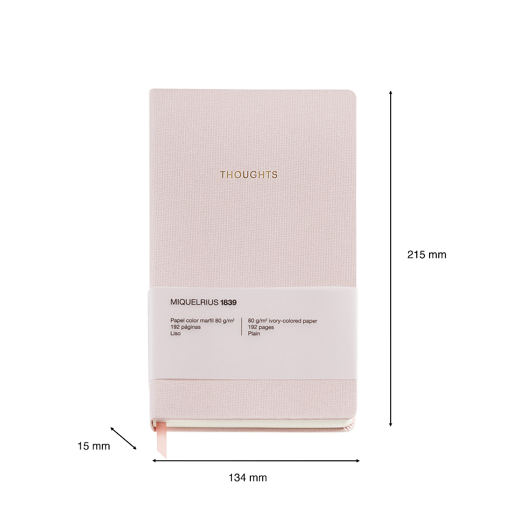 Блокнот Miquelrius "Autumn Leaves Pink", А5, 96 листов, в точку, розовый - 4