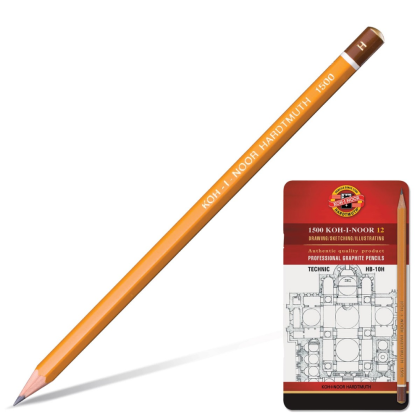 Карандаши чернографитные "Koh-I-Noor 1500 Technic", 12 шт. - 2