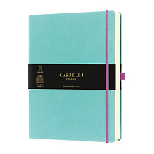 Блокнот Castelli Milano "Aquarela Jade Green", А4, 96 листов, клетка, бирюзовый