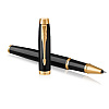 Ручка-роллер Parker "IM Black Lacquer GT", 0.5 мм, черный, золотистый, стерж. черный - 2