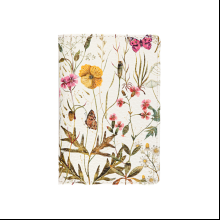 Обложка для паспорта "Flora. Полевые цветы", кожзам, белый