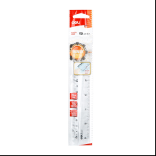 Линейка "Deli EG00112", 15 см, прозрачный