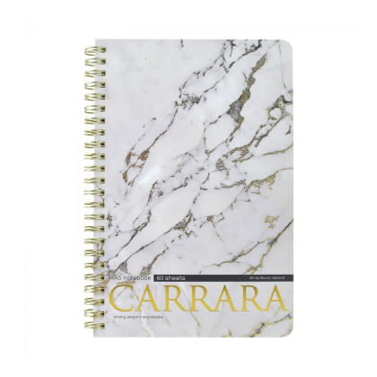 Тетрадь "Carrara", А5, 60 листов, клетка, спираль сбоку, разноцветный