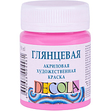 Краска акриловая глянцевая "Декола", 322 розовая, 50 мл., банка