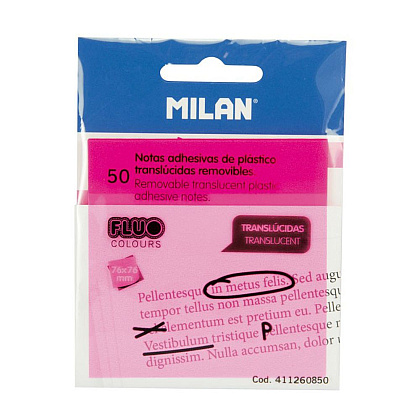 Бумага для заметок "Milan", 76x76 мм, 50 листов, розовый