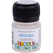 Краска акриловая для витража "Декола", 104 белая, 20 мл., банка