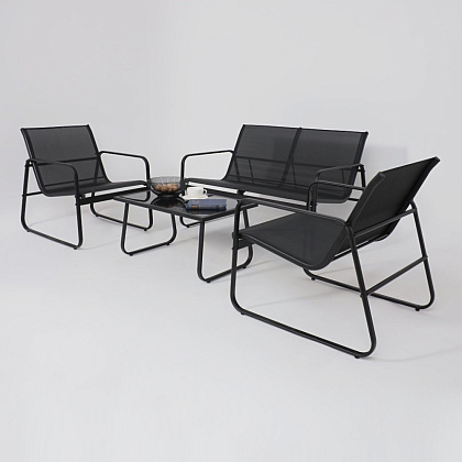 Комплект мебели садовой AksHome VERANDA (кресло 2 шт, диван 1 шт, стол 1 шт), черный - 20