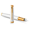 Ручка перьевая Parker "IM Premium Pearl GT", F, белый, золотистый, патрон синий - 2